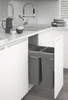Häfele 70L Side Mounted Pull Out Bin with 2 Compartments 400mm With 489mm Depth - Anthracite