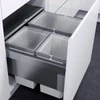 Vauth-Sagel 53L Side Mounted Pull Out Bin with 3 Compartments 600mm - Silver Grey