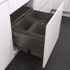 Vauth-Sagel 46L Side Mounted Pull Out Bin with 3 Compartments 500mm - Lava Grey