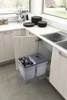 Häfele Base Mounted 30L Pull Out Duo Bin for Hinged Doors 400mm With 461mm Depth
