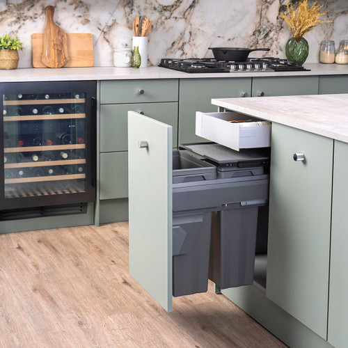 Caple SB4505402 Side Mounted 66L Duo Pull Out Bin