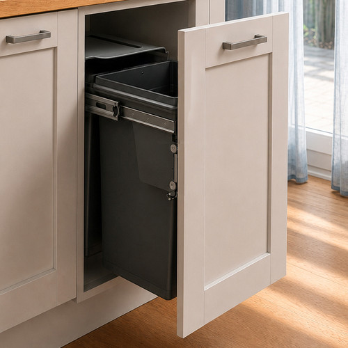 Austen & Co. 60L Pull Out Cupboard Kitchen Bin - 2 Compartments
