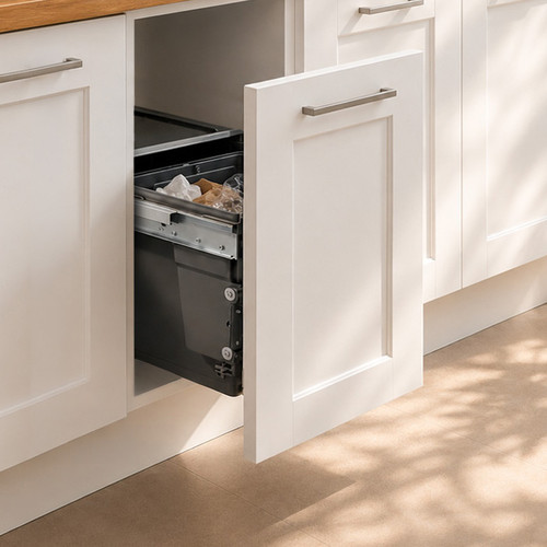 Austen & Co. 30L Built-In Hinged Cupboard Kitchen Bin - 2 Compartments