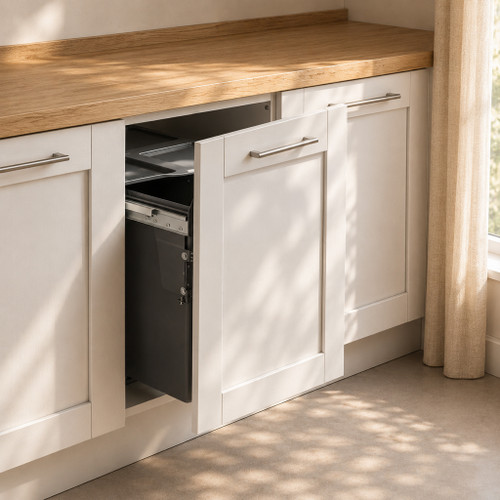 Austen & Co. 68L Built-In Pull Out Cupboard Kitchen Bin - 2 Compartments