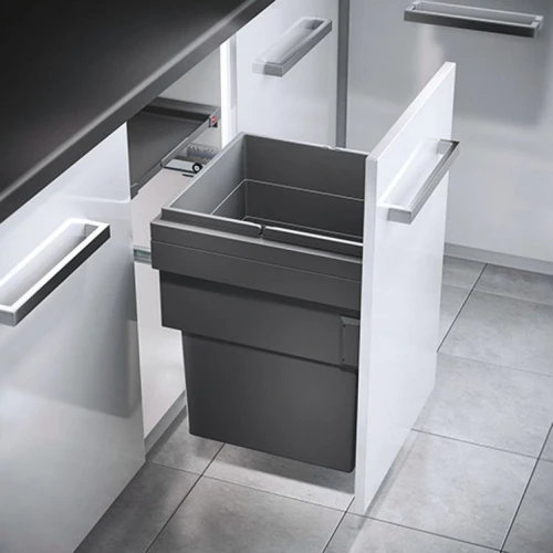 Hailo 55L Side Mounted Pull Out Bin with 1 Compartment 450mm - Dark Grey