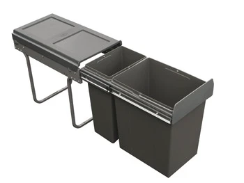Häfele Base Mounted 30L Pull Out Duo Bin for Hinged Doors 300mm With 480mm Depth