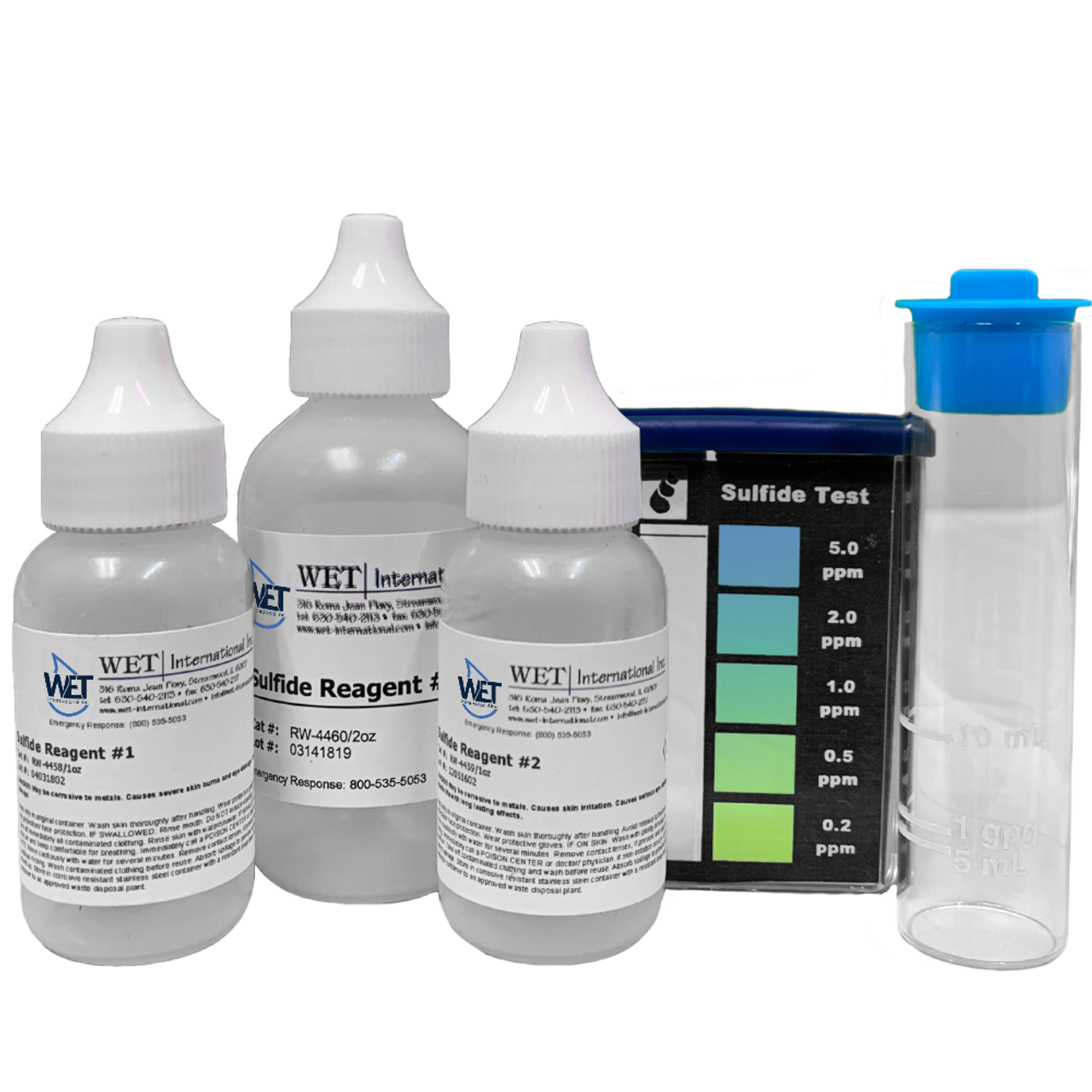 Sulfidehydrogen Sulfide Test Kit Rt In Cardboard Box Wc Wet International Inc 0938