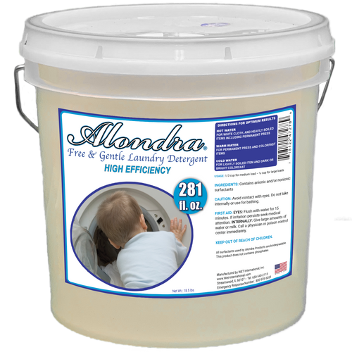 2.2-gallon container of Alondra Free & Gentle Laundry Detergent, unscented and hypoallergenic
