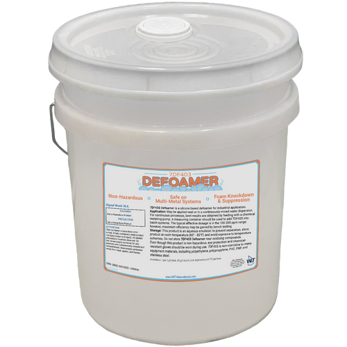 7DF403 Defoamer Silicone Emulsion 5 Gallon Pail by WET International