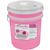 Alondra Pink Fabric Softener rose scent 5-gallon pail. Bulk laundry softener for fresh, static-free clothes.