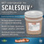 ScaleSolv biodegradable industrial descaler shown with product highlights for removing heavy carbonate scale while protecting metals in boilers, heat exchangers, and cooling systems.
