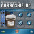 CorroShield corrosion inhibitor from WET International shown as a product container, designed to protect metals during industrial acid cleaning and descaling processes.
