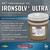 IronSolv Ultra industrial iron oxide rust remover product container designed for safe removal of iron deposits and carbonate scale from multi-metal systems.