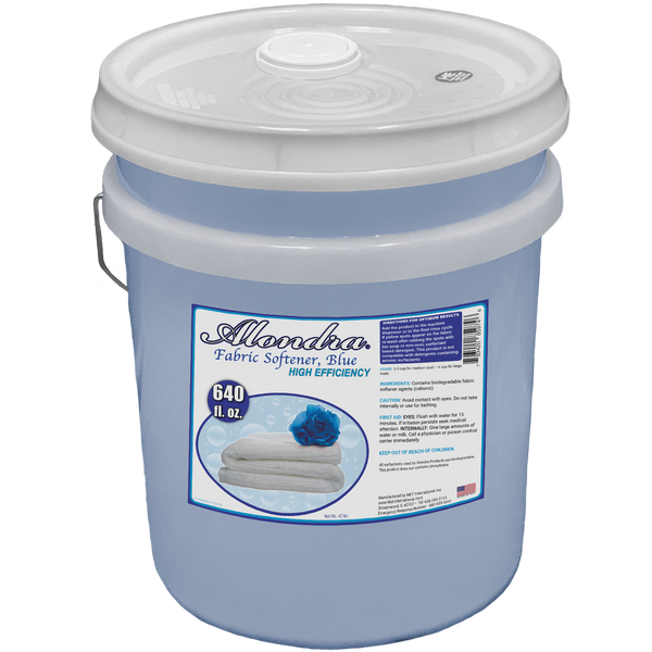 Alondra Blue Fabric Softener baby powder scent 5-gallon pail. Bulk softness for large households or businesses