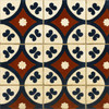 Mexican tile "Acapulco" hand-painted talavera ceramic set of 9 tiles visualizing the pattern