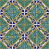 mexican tile Diagonal Garden yellow blue green