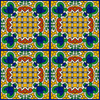 mexican tile tehuacan yellow cobalt white