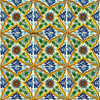 mexican tile starfish yellow blue white