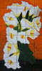 mexican tile mural with bouquet of calla lilies