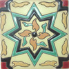 mexican relief tile pastel green star