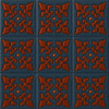 Relief Tile Karina grid showing nine terracotta embossed tiles on navy background. Relief Tile Karina grid showing nine terracotta embossed tiles on navy background.