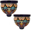 Crimson Arch Talavera Sconce set of two hand-painted sconces combining rich colors and traditional craftsmanship.