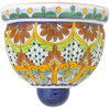 Ruta Dorada Talavera Sconce hand-painted ceramic wall sconce with yellow, green, and terracotta motifs.