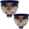 Brasa Colonial Talavera Sconce pair of Mexican sconces featuring traditional colonial floral design.