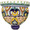 San Rafael Talavera Sconce hand-painted ceramic wall light with yellow, green, and cobalt colonial motifs.