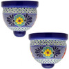 Cobalt Medallion Talavera Sconce vibrant wall sconces combining navy blue latticework with classic colonial pattern details.