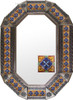 Colonial Mosaic Tin Mirror with a warm copper toned frame highlighting the detailed colonial style tile inlays.