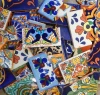 Broken Mexican Talavera tile pieces for creative mosaic and decorative projects