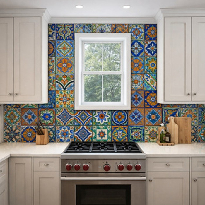 100 4x4-inch Talavera Tiles Mixed Pattern Set