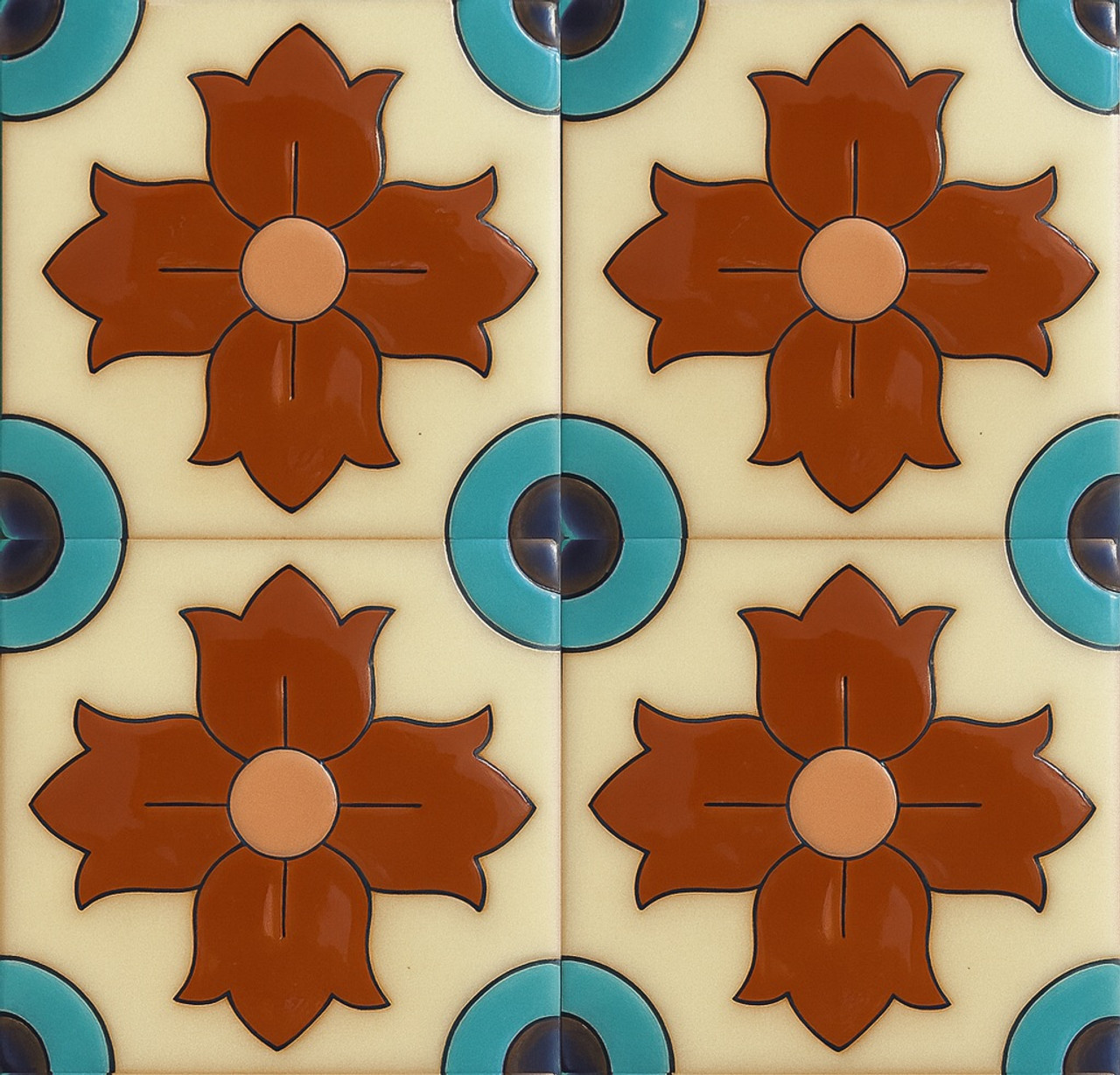 high relief tile brown, blue, cobalt and white high relief tile brown, blue, cobalt and white