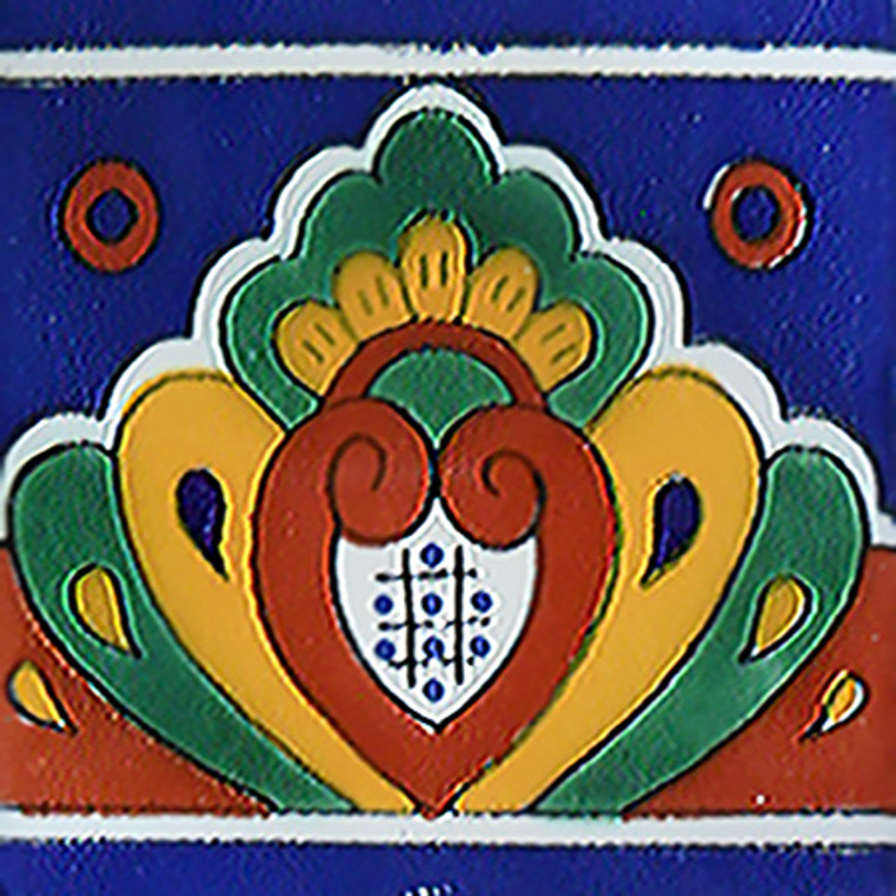 mexican kitchen wall painted blue yellow tile border