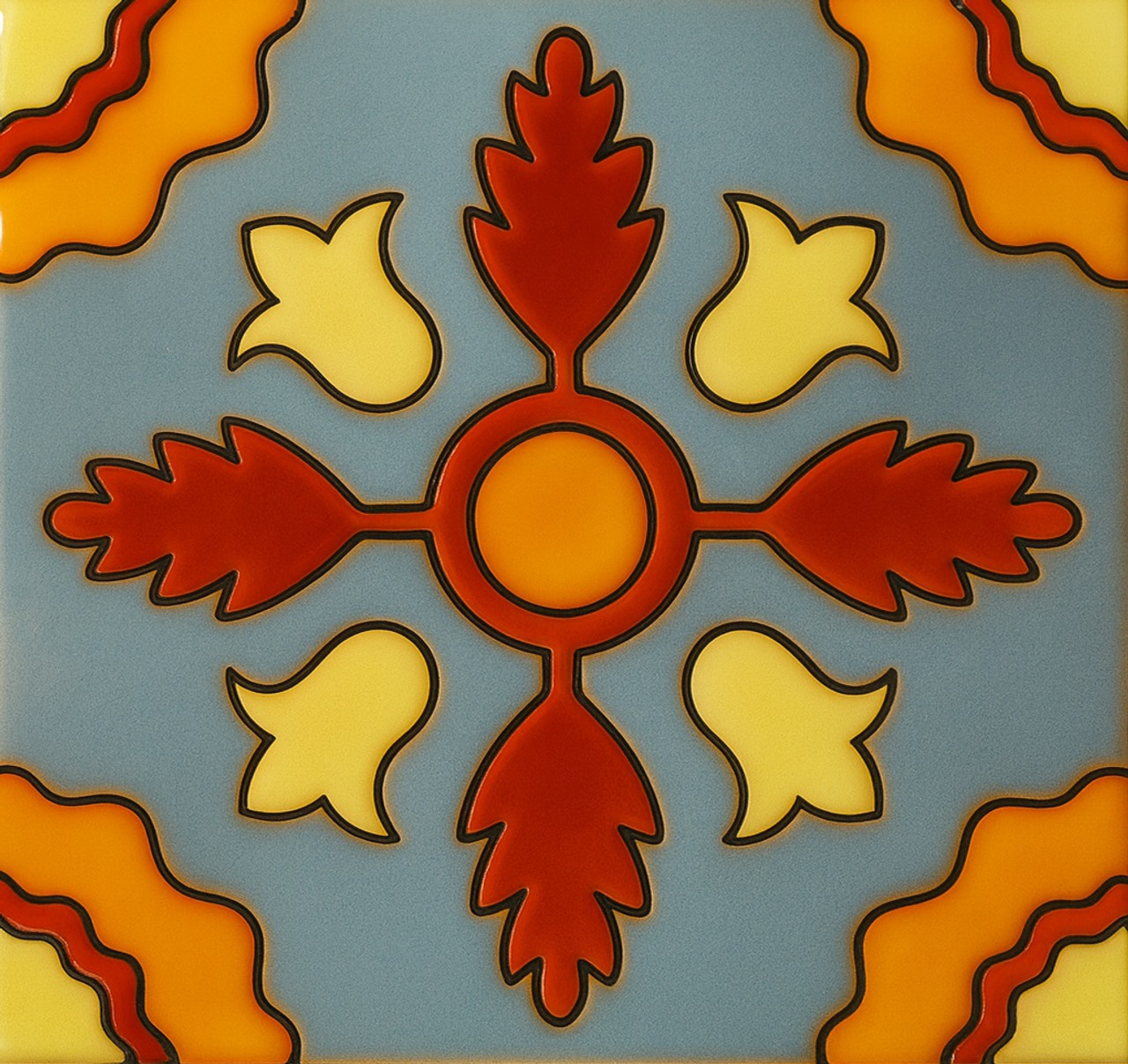 mexican relief tile beautiful heliconia