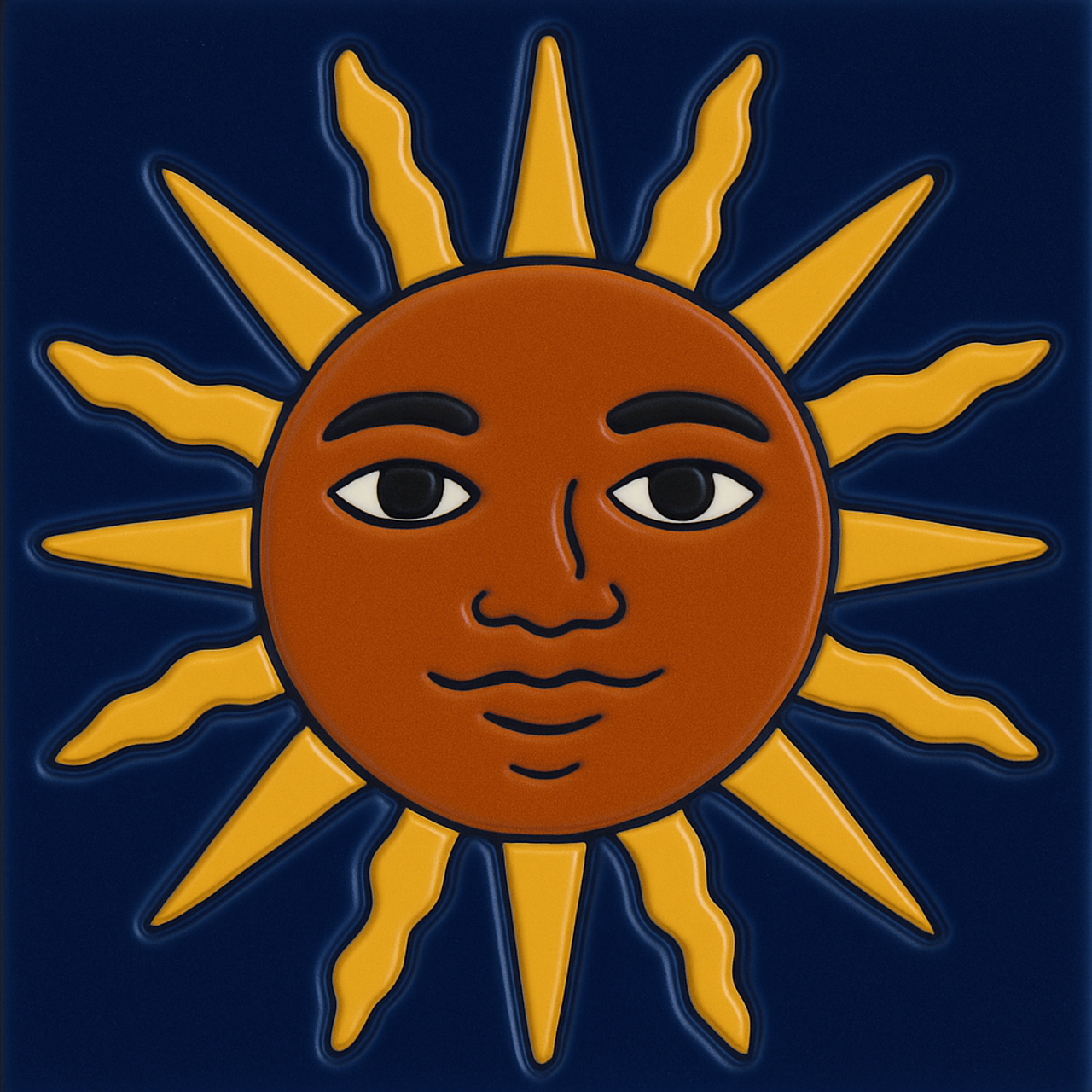 mexican relief tile sun