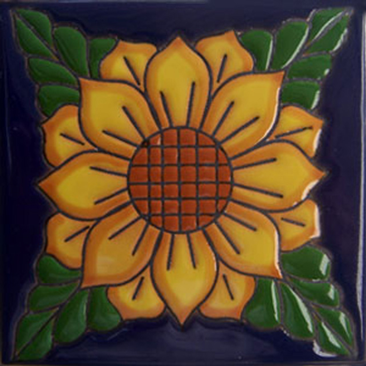 mexican relief tile sunflower