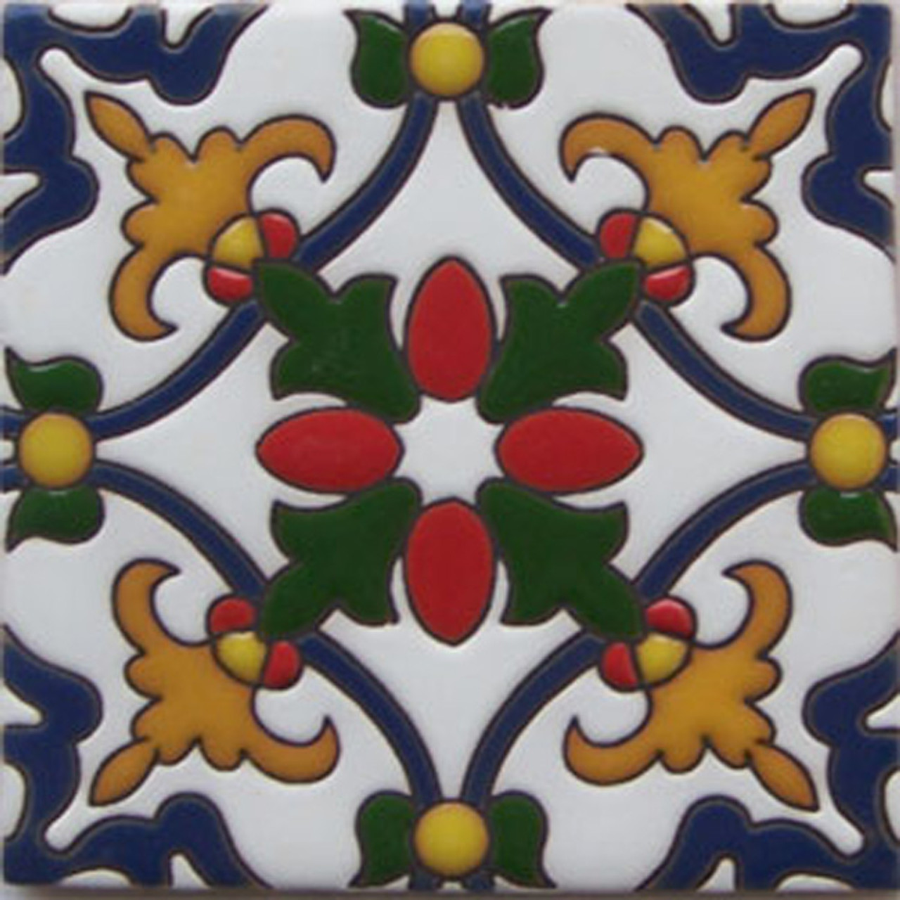 mexican relief tile yellow fleur of lis