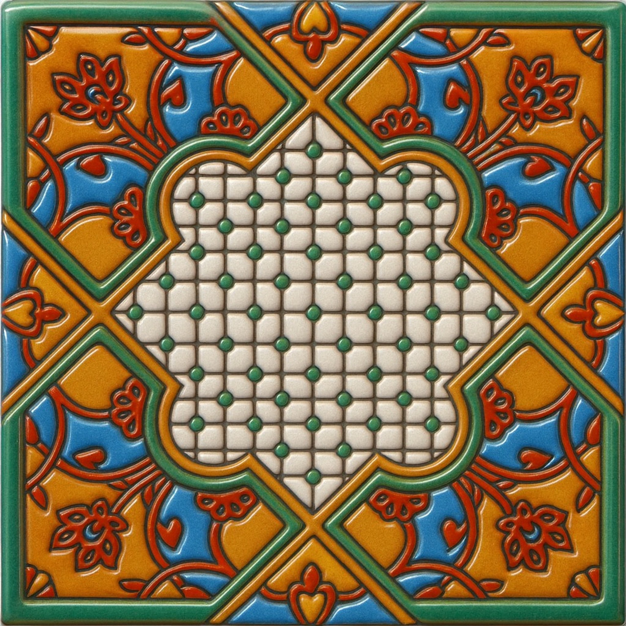 mexican relief tile Alhambra Weave mexican relief tile Alhambra Weave