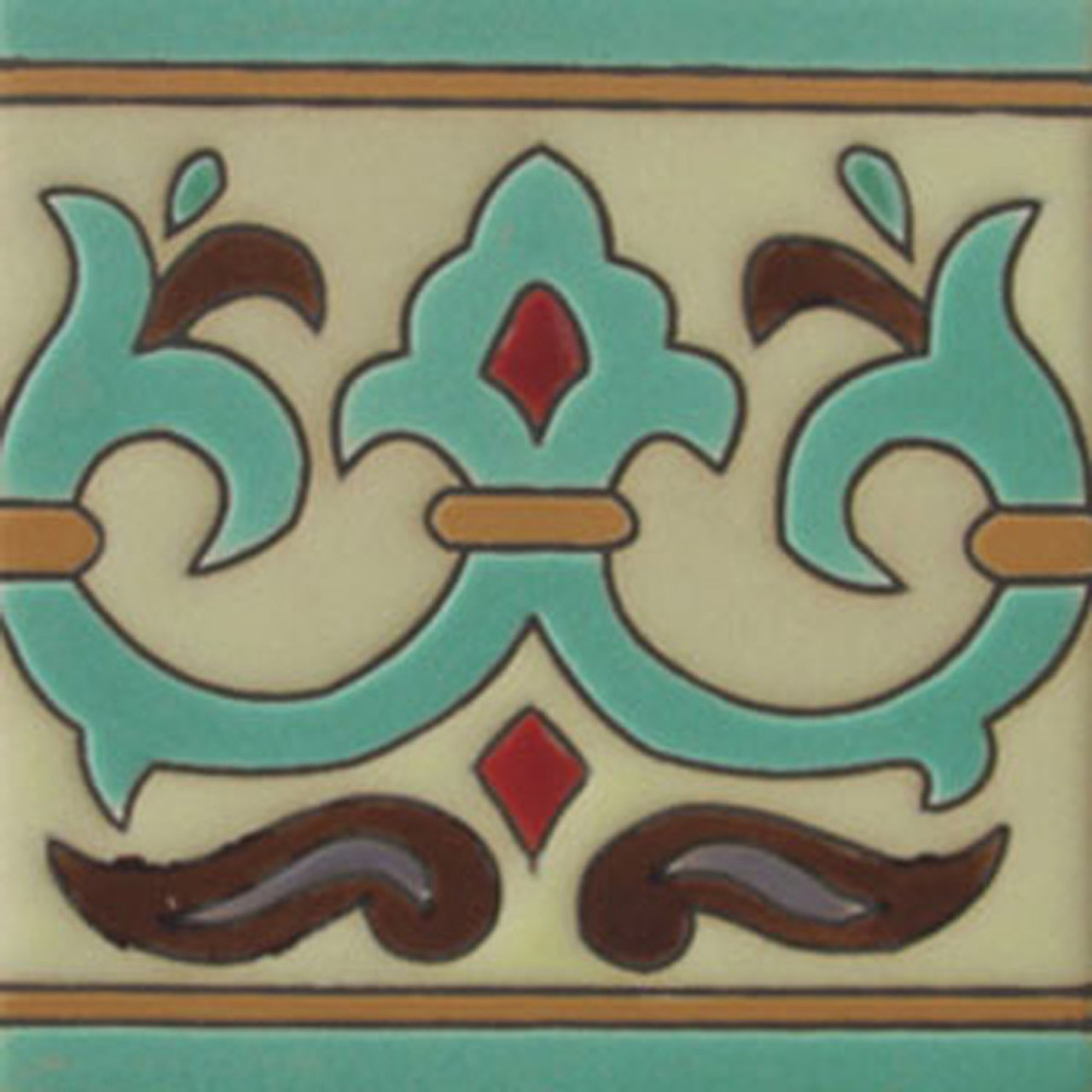 mexican relief border pastel green fleur of lis