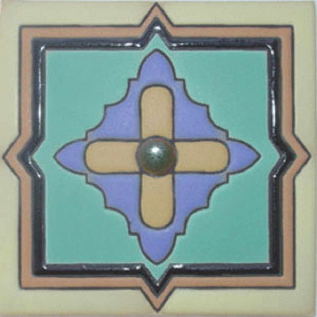 mexican relief tile framed cross
