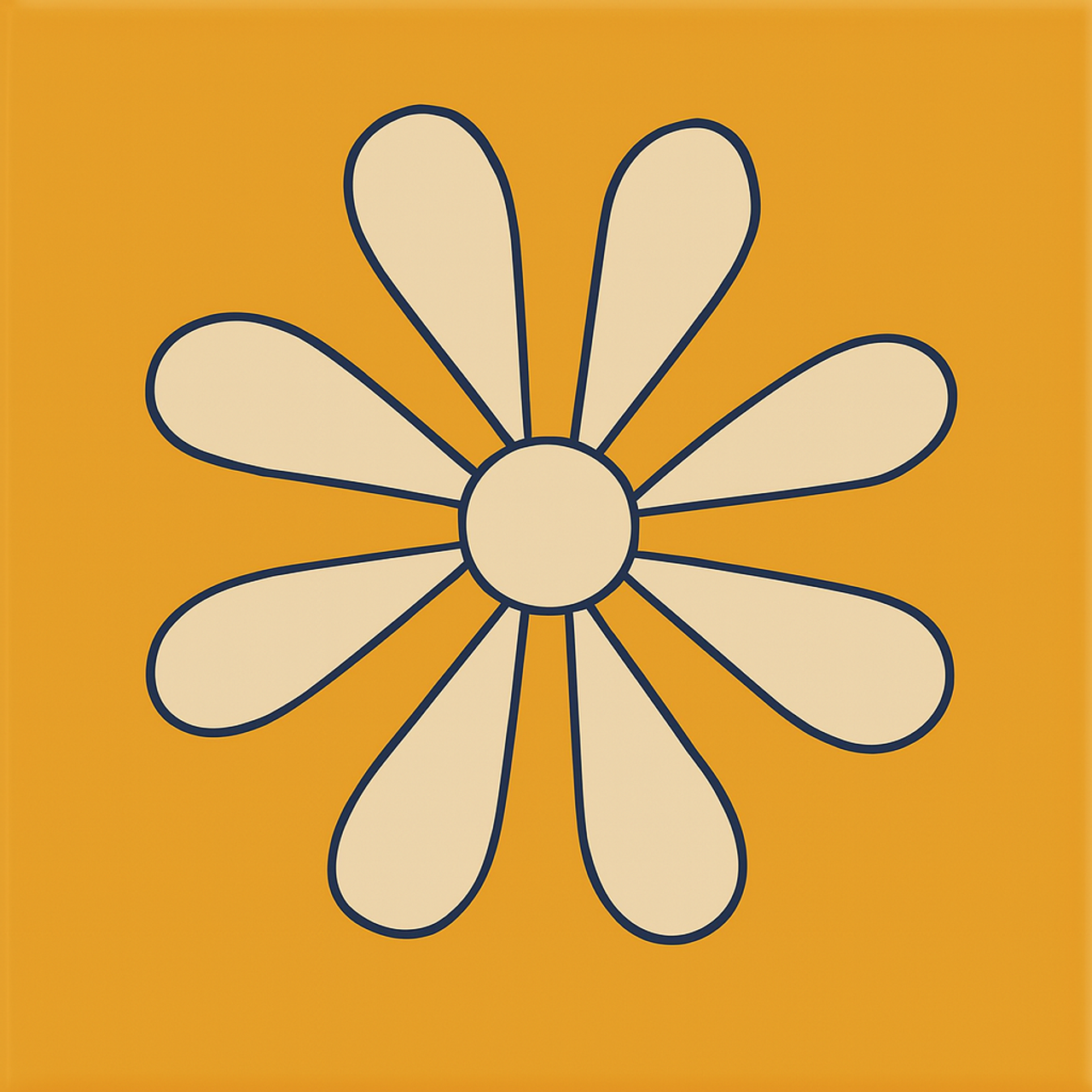 Mexican Tile "Orange Daisy"