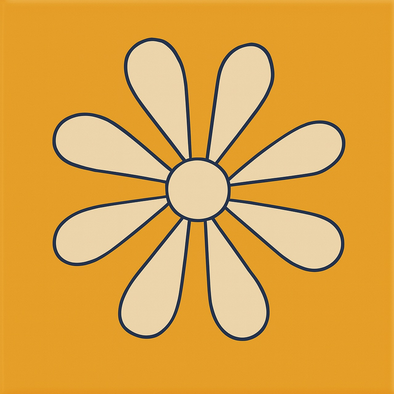 Mexican Tile "Orange Daisy"