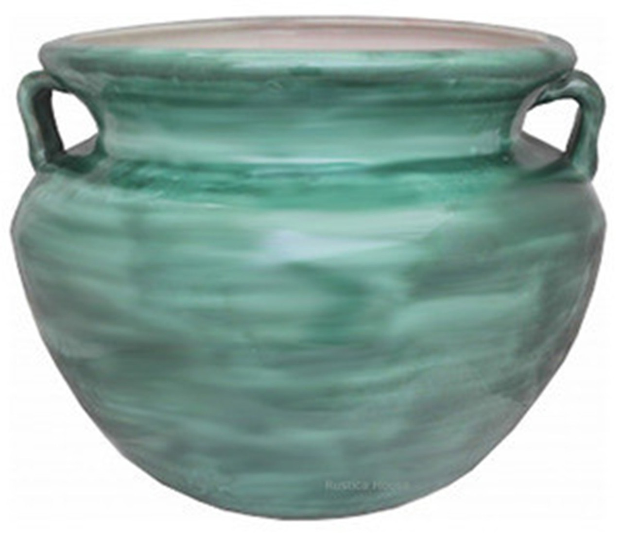 Verde Tranquilo Talavera Planter with smooth green glazed surface and subtle hand-painted finish