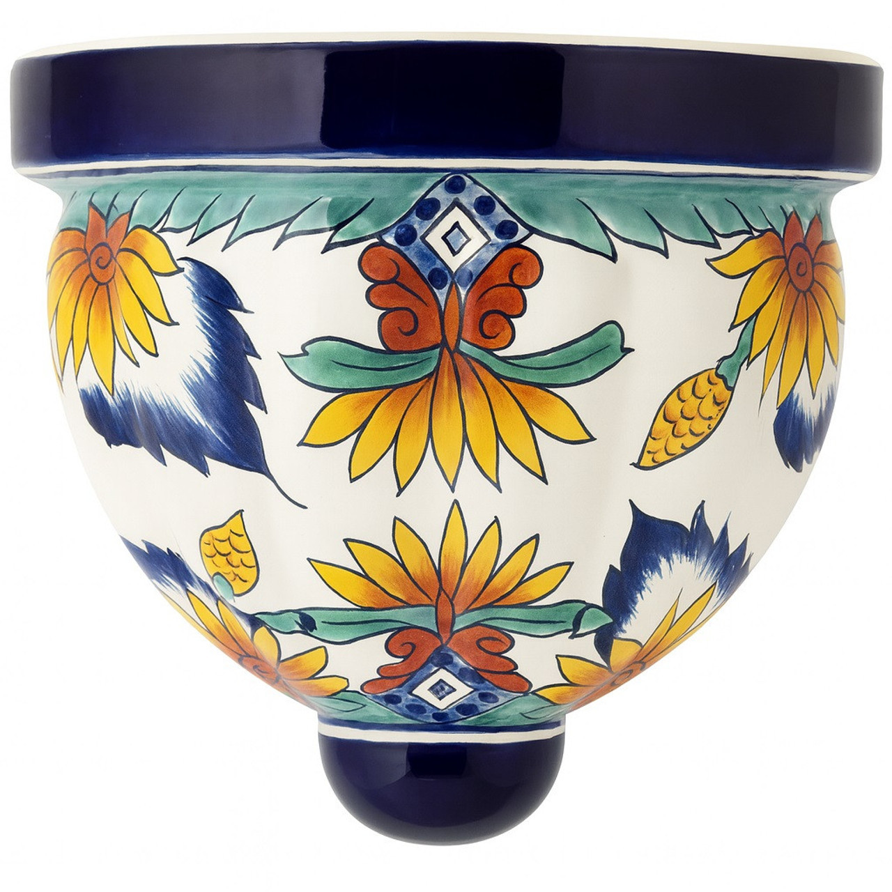 Sunrise Garden Talavera Sconce showcasing hand-painted floral designs inspired by morning light.