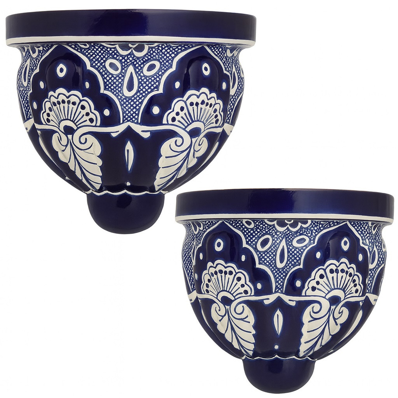 Set of 2 Indigo Reverie Talavera Sconce