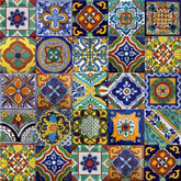 Mixed Talavera Flair Tiles – 100 Hand-Painted 4×4″ Ceramic Patterns