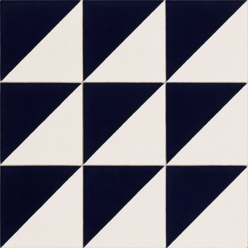 White and cobalt diagonal talavera tile preview with nine tiles put together