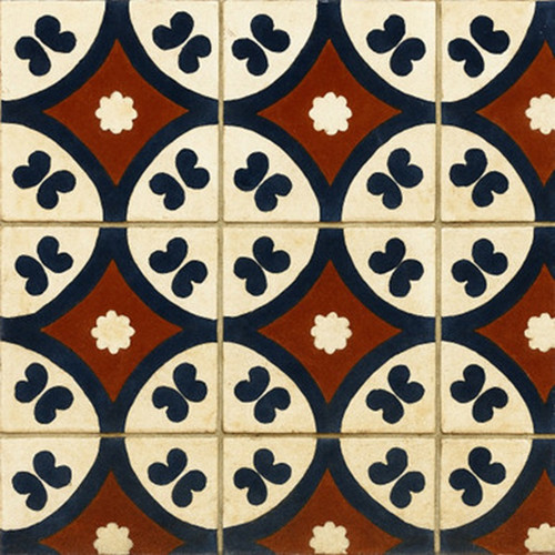 Mexican tile "Acapulco" hand-painted talavera ceramic set of 9 tiles visualizing the pattern